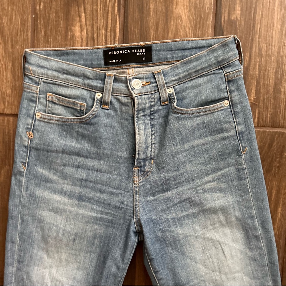 Veronica Beard Carly Kick Flare High Rise Jeans in Lakeshore Wash Sz 27 - Picture 4 of 8